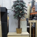 72" Artificial Silk Tree Floor Plant with Wicker Pot